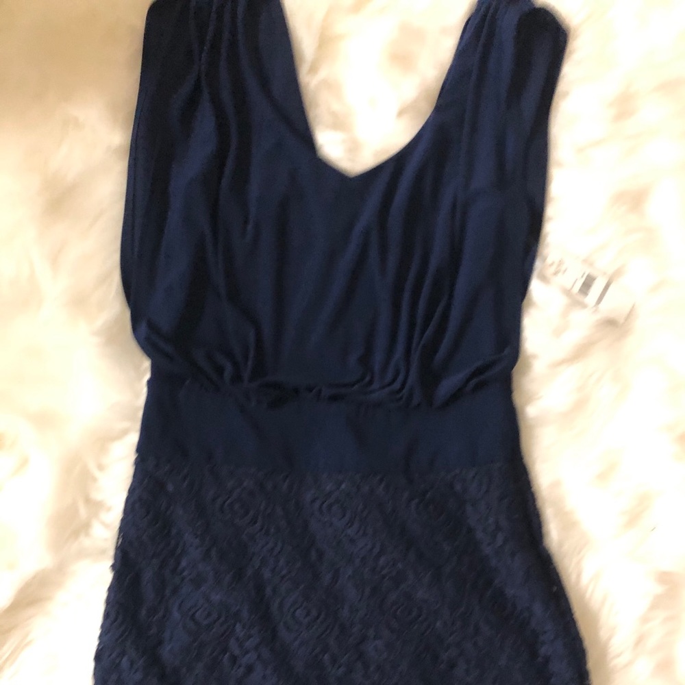 Laundry Navy eyelet/lace mini dress